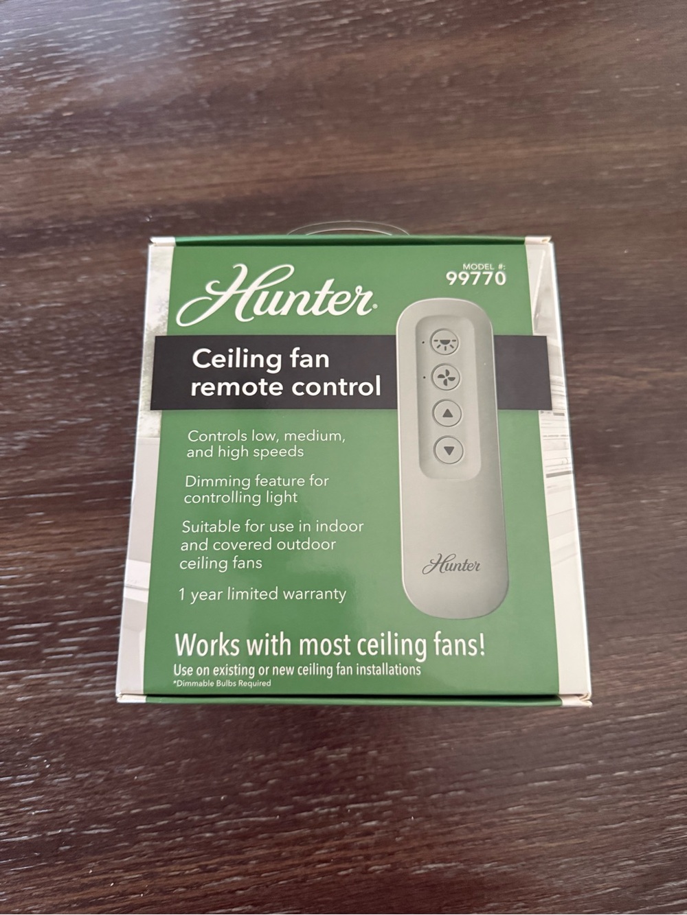 Hunter Ceiling Fan Remote Control - Green